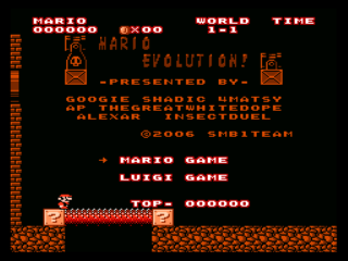 Screenshot Thumbnail / Media File 1 for Super Mario Bros. (World) [Hack by SB1Team v1.2] (~Mario Evolution!)